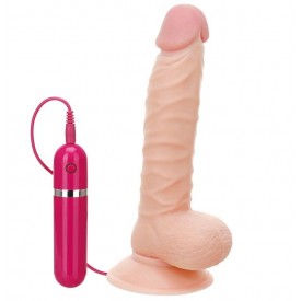 Телесный вибратор-реалистик на присоске G-GIRL STYLE 8INCH VIBRATING DONG - 20,3 см.