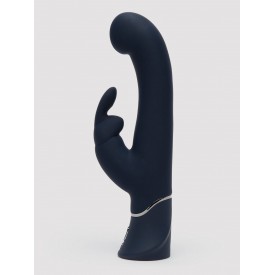 Темно-синий вибратор-кролик Greedy Girl Real-Feel Rabbit Vibrator - 25,4 см.