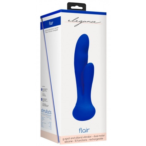 Синий вибратор G-Spot and Clitoral Vibrator Flair - 17,5 см.