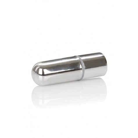 Серебристая перезаряжаемая вибропуля Rechargeable Mini Bullet